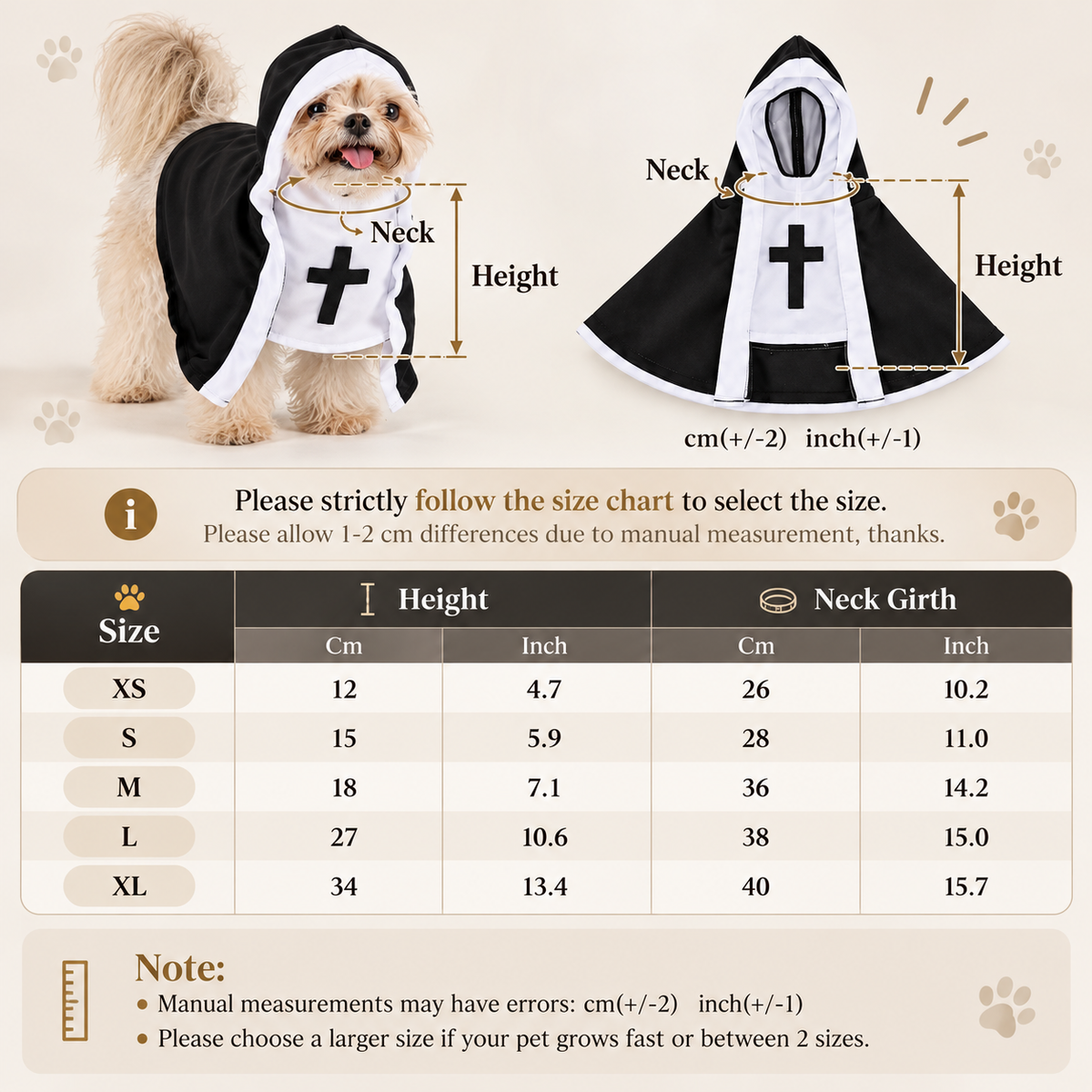 HolyPaws™ Haunted Nun Costume